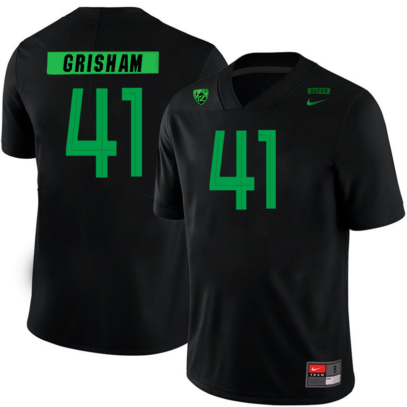 Men #41 Zach Grisham Oregon Ducks College Football Jerseys Stitched Sale-Black - Click Image to Close